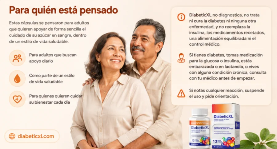 DiabeticXL — cápsulas para adultos que cuidan su azúcar en sangre