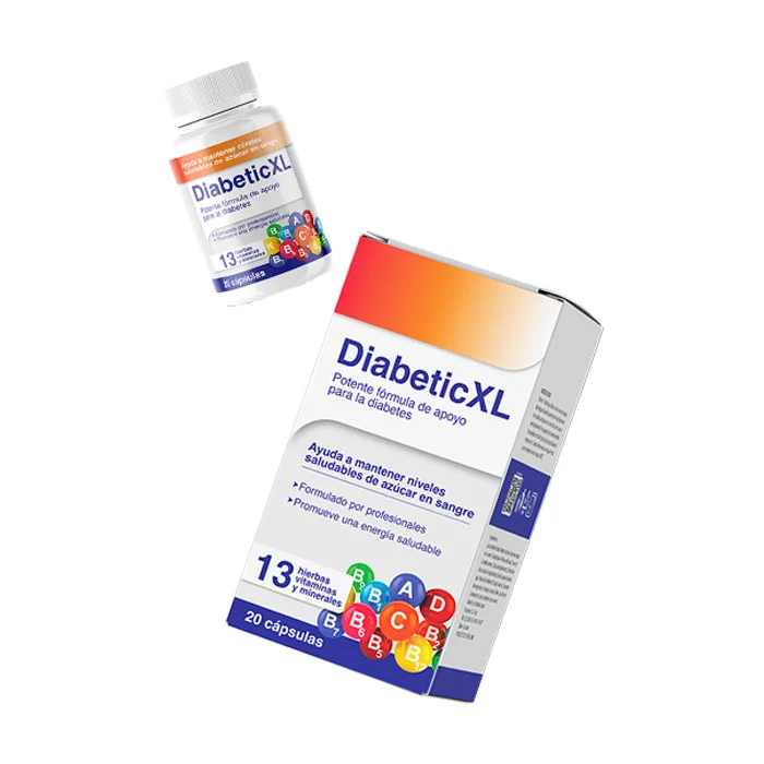 DiabeticXL — presentación del envase de 20 cápsulas